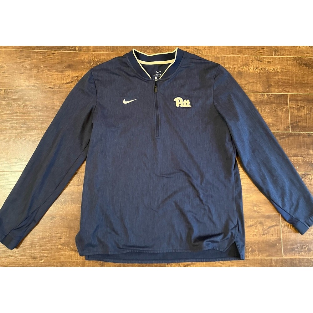 Nike Dri-FIT Pitt Panthers 1/4 Zip Pullover Navy Large NCAA Men's Basketball